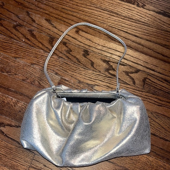Express Handbags - NEW Express Silver Mini Bag Modern Metallic with strap!
